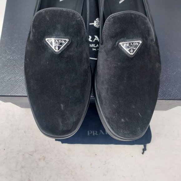 Prada Logo Black Mens Suede Loafer Size UK 11 /US 12 MENS Comes with box and dus - Picture 5 of 10